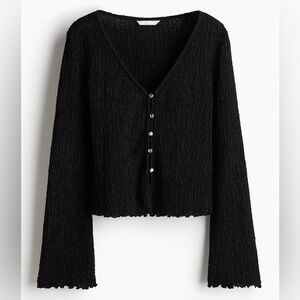 Black Button-Up Textured Cardigan NWT